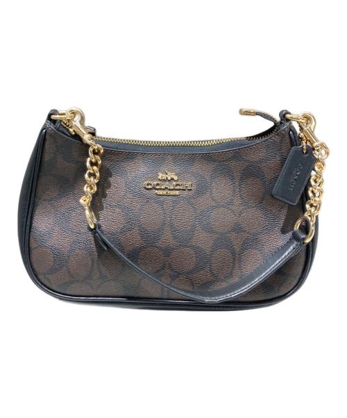 COACH（コーチ）COACH (コーチ) テリ ショルダー バッグ シグネチャー キャンバス ブラウンの古着・服飾アイテム
