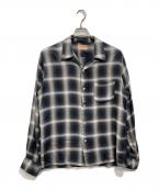 SUGAR CANEシュガーケーン）の古着「RAYON OMBRE CHECK OPEN SHIRT」｜グレー