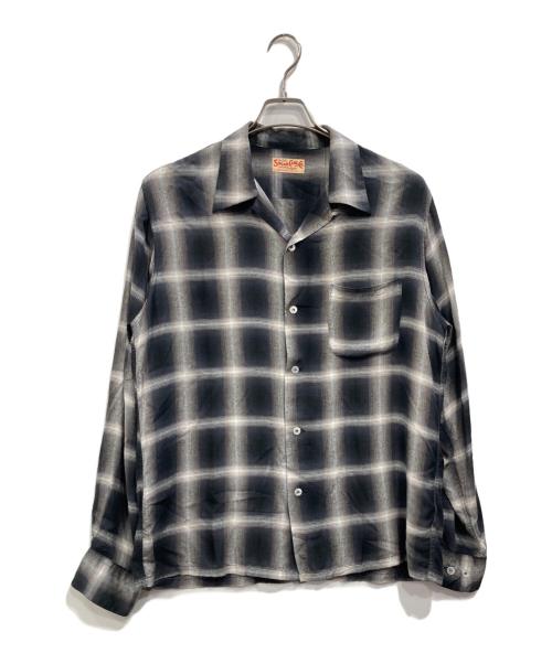 SUGAR CANE（シュガーケーン）SUGAR CANE (シュガーケーン) RAYON OMBRE CHECK OPEN SHIRT グレー サイズ:Mの古着・服飾アイテム