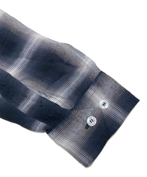 SUGAR CANE（シュガーケーン）SUGAR CANE (シュガーケーン) RAYON OMBRE CHECK OPEN SHIRT グレー サイズ:Mの古着・服飾アイテム
