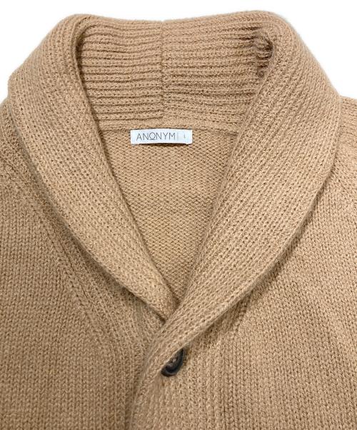 ANONYM Apparel（アノニム アパレル）ANONYM Apparel (アノニム アパレル) ウール×アルパカ ショールカラーカーディガン キャメル サイズ:Lの古着・服飾アイテム
