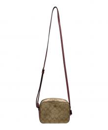 COACH（コーチ）の古着「ミニ カメラ バッグ シグネチャー キャンバス」｜ベージュ