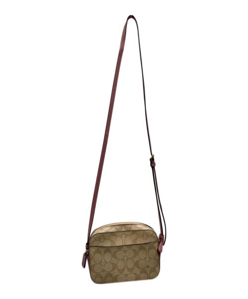 COACH（コーチ）COACH (コーチ) ミニ カメラ バッグ シグネチャー キャンバス ベージュの古着・服飾アイテム