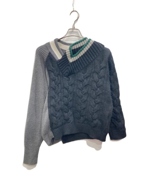 KOLOR（カラー）KOLOR (カラー) ビッグケーブル クレイジーパターン ニット ブラック サイズ:1の古着・服飾アイテム