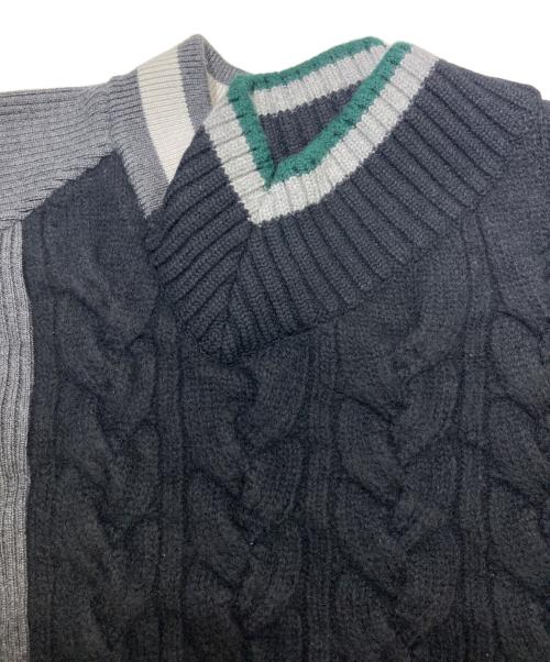 KOLOR（カラー）KOLOR (カラー) ビッグケーブル クレイジーパターン ニット ブラック サイズ:1の古着・服飾アイテム