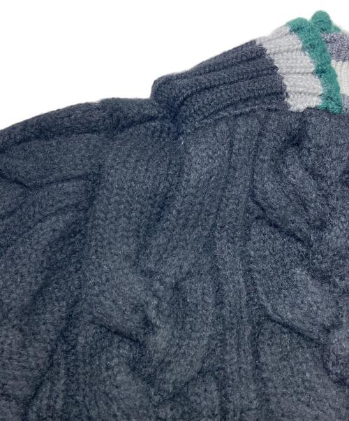 KOLOR（カラー）KOLOR (カラー) ビッグケーブル クレイジーパターン ニット ブラック サイズ:1の古着・服飾アイテム