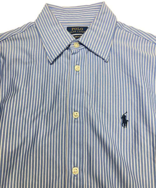 POLO RALPH LAUREN（ポロ・ラルフローレン）POLO RALPH LAUREN (ポロ・ラルフローレン) KNIT DRESS SHIRT ブルー サイズ:Sの古着・服飾アイテム