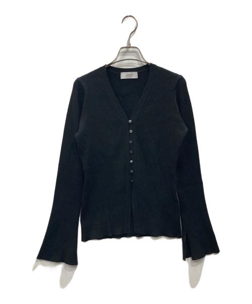 Adam et Rope（アダム エ ロペ）Adam et Rope (アダム エ ロペ) エコベロVネックカーディガン ブラック サイズ:Fの古着・服飾アイテム