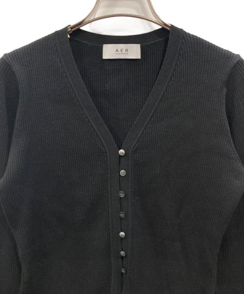 Adam et Rope（アダム エ ロペ）Adam et Rope (アダム エ ロペ) エコベロVネックカーディガン ブラック サイズ:Fの古着・服飾アイテム