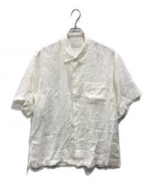 Adam et Rope（アダム エ ロペ）の古着「フレンチリネン レギュラーカラー ショートスリーブ シャツ」｜ホワイト