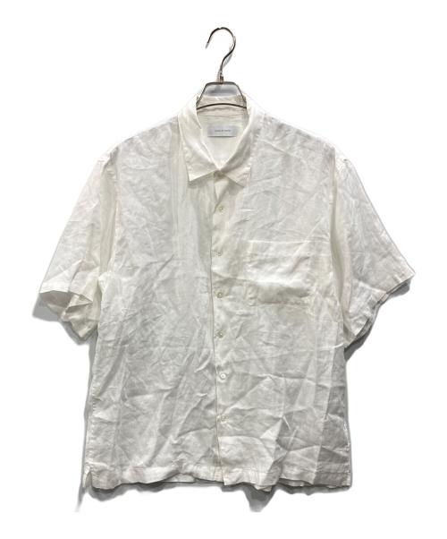 Adam et Rope（アダム エ ロペ）Adam et Rope (アダム エ ロペ) フレンチリネン レギュラーカラー ショートスリーブ シャツ ホワイト サイズ:Lの古着・服飾アイテム