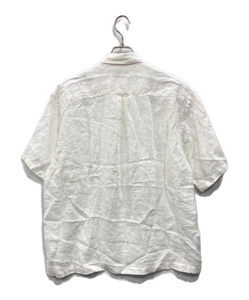 Adam et Rope（アダム エ ロペ）Adam et Rope (アダム エ ロペ) フレンチリネン レギュラーカラー ショートスリーブ シャツ ホワイト サイズ:Lの古着・服飾アイテム