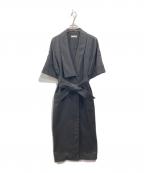 L'Orロル）の古着「laubeblanc Wide collar coat dress」｜ブラック