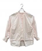 L'AUBE BLANCローブ ブラン）の古着「Volume sleeve Typewriter shirt」｜ピンク