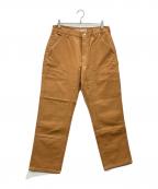 CarHarttカーハート）の古着「ICONIC B01 FIRM DUCK DOUBLE-FRONT DUNGAREE」｜ブラウン