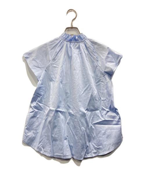 anni plus（エープラス）anni plus (エープラス) リンクルケアサテン リボンブラウス ブルー サイズ:1の古着・服飾アイテム