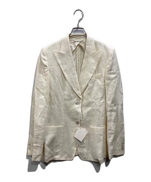 MaxMara（マックスマーラ）MaxMara (マックスマーラ) pure lino ピークドラペル リネンジャケット アイボリー サイズ:38の古着・服飾アイテム
