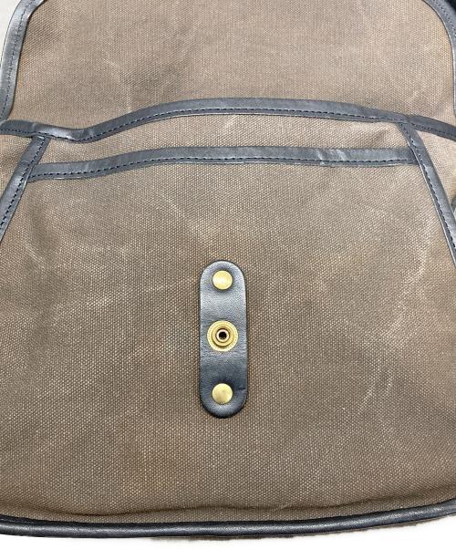 SLOW（スロウ）SLOW (スロウ) レザーコンビキャンバスショルダーバッグ ブラウンの古着・服飾アイテム