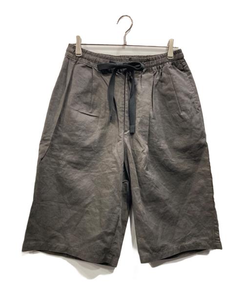 SUS-SOUS（シュス）SUS-SOUS (シュス) Wide Shorts(cotton linen twill hard finish) グレー サイズ:SIZE 7の古着・服飾アイテム
