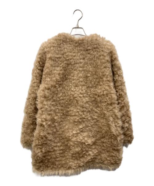 Demi-Luxe Beams（デミルクス ビームス）Demi-Luxe BEAMS (デミルクス ビームス) クルーネック ファーコート ベージュ サイズ:38の古着・服飾アイテム