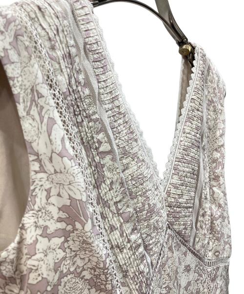 HER LIP TO（ハーリップトゥ）Her lip to (ハーリップトゥ) Lace trimmed floral dress パープル サイズ:Sの古着・服飾アイテム