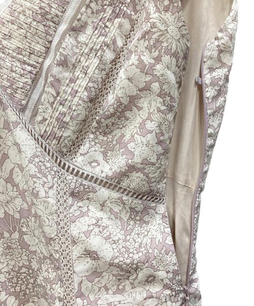HER LIP TO（ハーリップトゥ）Her lip to (ハーリップトゥ) Lace trimmed floral dress パープル サイズ:Sの古着・服飾アイテム