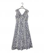 HER LIP TOハーリップトゥ）の古着「Lace trimmed floral dress」｜ネイビー