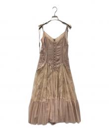 HER LIP TO（ハーリップトゥ）の古着「Trimmed satin cami dress」｜ベージュ