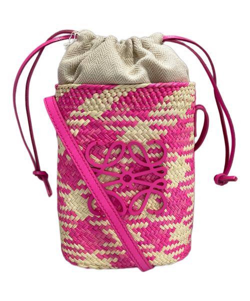 LOEWE（ロエベ）LOEWE (ロエベ) ANAGRAM CHECKS SQUARE POCKET アナグラム チェック スクエアポケット  ショルダーバッグ ピンクの古着・服飾アイテム