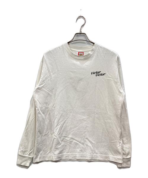 HUMAN MADE（ヒューマンメイド）HUMAN MADE (ヒューマンメイド) VICTOR VICTOR WORLDWIDE (ヴィクター ヴィクター ワールドワイド) L/S T-SHIRT（ロング・スリーブ・ティーシャツ） ホワイト サイズ:Sの古着・服飾アイテム
