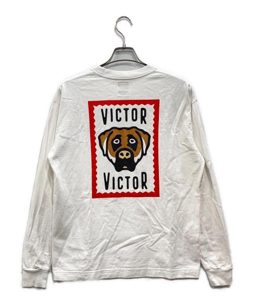 HUMAN MADE（ヒューマンメイド）HUMAN MADE (ヒューマンメイド) VICTOR VICTOR WORLDWIDE (ヴィクター ヴィクター ワールドワイド) L/S T-SHIRT（ロング・スリーブ・ティーシャツ） ホワイト サイズ:Sの古着・服飾アイテム