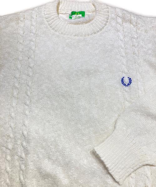 FRED PERRY（フレッドペリー）FRED PERRY (フレッドペリー) ヴィンテージケーブルニット ホワイト サイズ:Lの古着・服飾アイテム