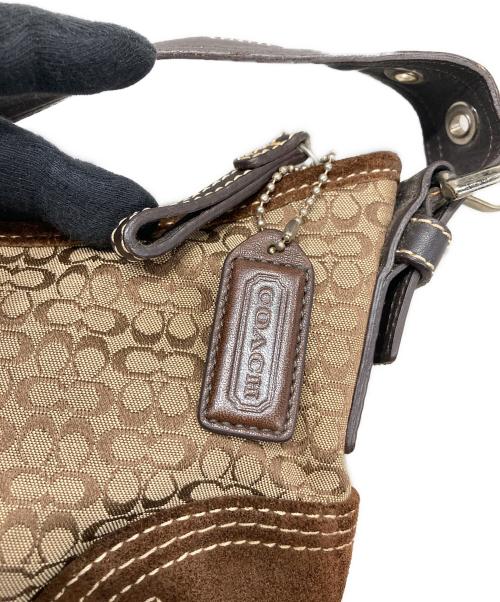 COACH（コーチ）COACH (コーチ) ミニシグネチャー ハンドバッグ ブラウンの古着・服飾アイテム