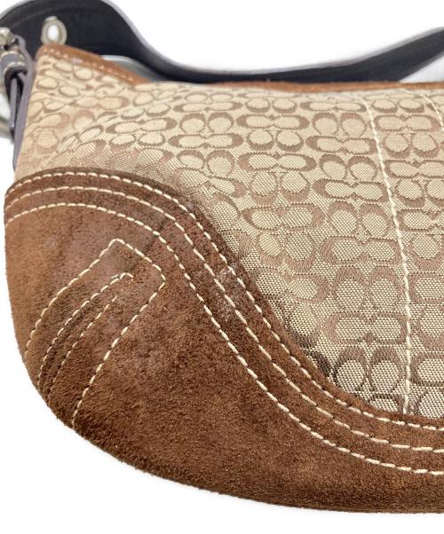 COACH（コーチ）COACH (コーチ) ミニシグネチャー ハンドバッグ ブラウンの古着・服飾アイテム