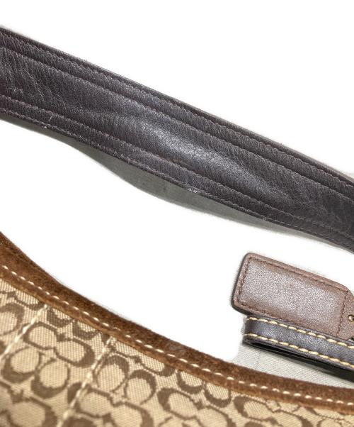 COACH（コーチ）COACH (コーチ) ミニシグネチャー ハンドバッグ ブラウンの古着・服飾アイテム