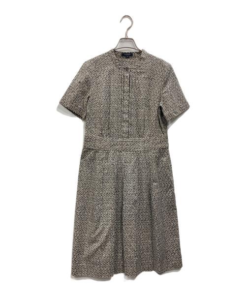BURBERRY LONDON（バーバリーロンドン）BURBERRY LONDON (バーバリーロンドン) デイジープリントワンピース ブラック×ベージュ サイズ:40の古着・服飾アイテム