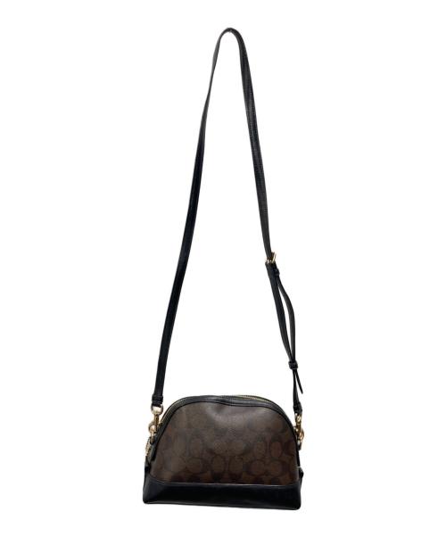 COACH（コーチ）COACH (コーチ) シグネチャー ショルダーバッグ ブラウン×ブラックの古着・服飾アイテム