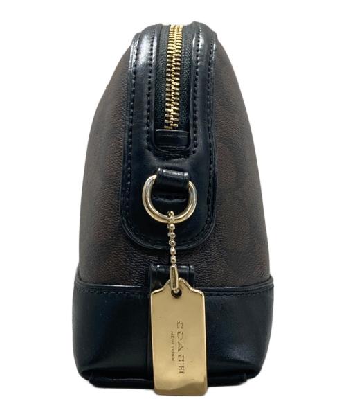COACH（コーチ）COACH (コーチ) シグネチャー ショルダーバッグ ブラウン×ブラックの古着・服飾アイテム