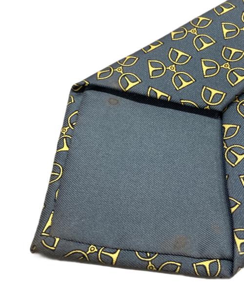 HERMES（エルメス）HERMES (エルメス) チェーンモチーフ ネクタイ グリーン×イエロー サイズ:ーの古着・服飾アイテム