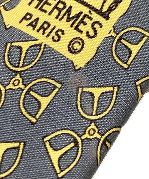 HERMES（エルメス）HERMES (エルメス) チェーンモチーフ ネクタイ グリーン×イエロー サイズ:ーの古着・服飾アイテム