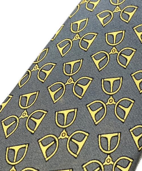 HERMES（エルメス）HERMES (エルメス) チェーンモチーフ ネクタイ グリーン×イエロー サイズ:ーの古着・服飾アイテム