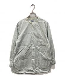 MACKINTOSH PHILOSOPHY GREY LABEL（マッキントッシュ フィロソフィー グレーレーベル）の古着「バンドカラーシャツ」｜グリーン