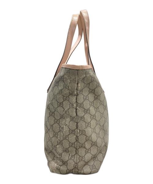 GUCCI（グッチ）GUCCI (グッチ) GGスプリーム トートバッグ ベージュ×ピンクの古着・服飾アイテム
