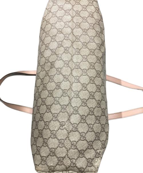 GUCCI（グッチ）GUCCI (グッチ) GGスプリーム トートバッグ ベージュ×ピンクの古着・服飾アイテム