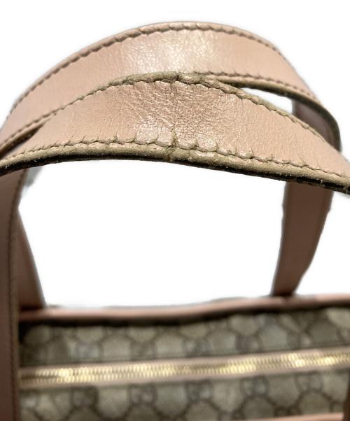 GUCCI（グッチ）GUCCI (グッチ) GGスプリーム トートバッグ ベージュ×ピンクの古着・服飾アイテム