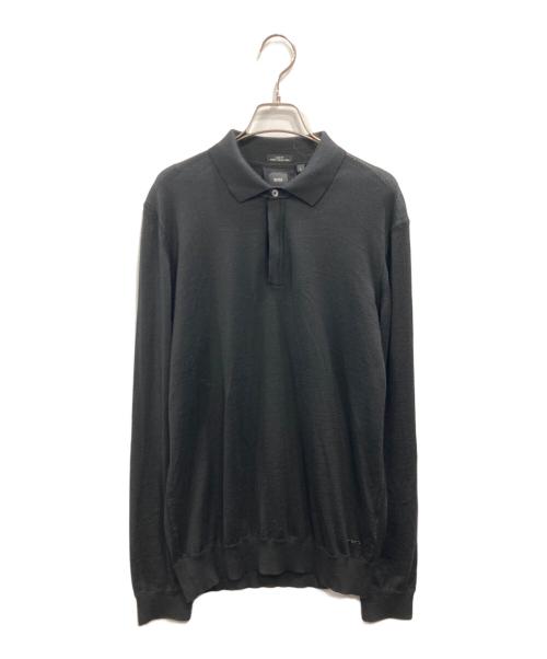 BOSS HUGO BOSS（ボス ヒューゴボス）BOSS HUGO BOSS (ボス ヒューゴボス) T-Eberto ニットポロシャツ ブラック サイズ:Lの古着・服飾アイテム
