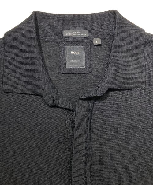 BOSS HUGO BOSS（ボス ヒューゴボス）BOSS HUGO BOSS (ボス ヒューゴボス) T-Eberto ニットポロシャツ ブラック サイズ:Lの古着・服飾アイテム
