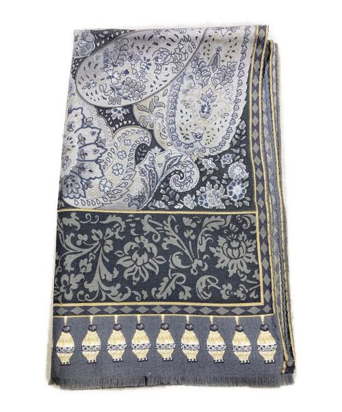ETRO（エトロ）ETRO (エトロ) シルク混総柄ストール グレーの古着・服飾アイテム