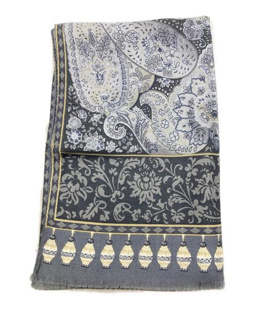 ETRO（エトロ）ETRO (エトロ) シルク混総柄ストール グレーの古着・服飾アイテム