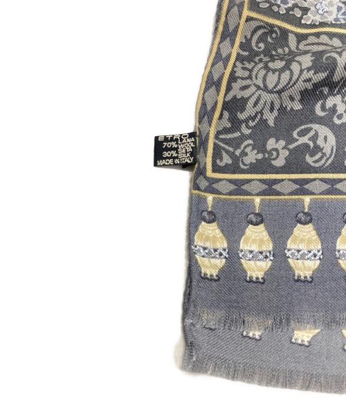 ETRO（エトロ）ETRO (エトロ) シルク混総柄ストール グレーの古着・服飾アイテム